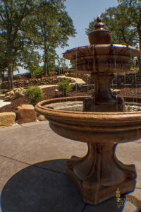 tiered fountain in Sacramento landscaping