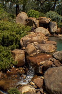 backyard waterfall and pond